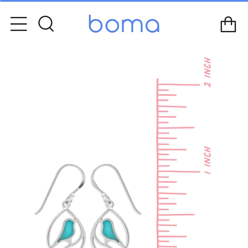 BOMA Bird Teardrop Inlay Earrings - Picture 3 of 5